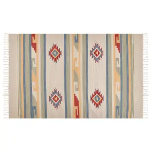 Cotton Kilim Rug 140 x 200 cm Multicolour APARAN