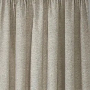 Pembrey Textured Pair of Pencil Pleat Curtains With Tie-Backs