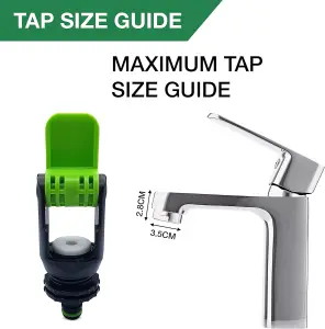 Universal Tap Connector Adapter Mixer Indoor and Outdoor  Adjustable and Click-Lock Perfect for Kitchen, Garden, Bath