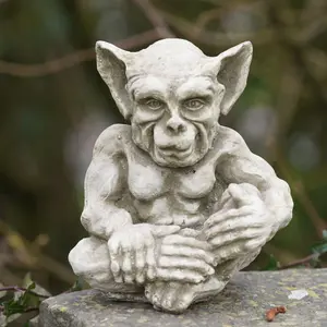 Sprite A Stone Statue Gargoyle Gremlin Outdoor Garden Ornament Decoration Gift British Made Sculpture