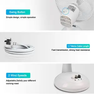 9 inch White 20W Desk Fan Mini Table Fan with 3 Fan Blades