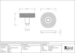 From The Anvil Black Brompton Centre Door Knob (Beehive)