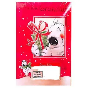 Simon Elvin With Love Grandad Christmas Card (Pack of 12) Red/White (One Size)