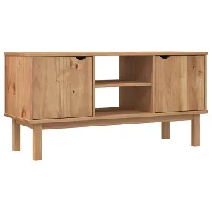 Berkfield TV Cabinet 113.5x43x57 cm Solid Wood Pine