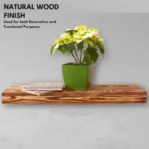 Rustic Floating Shelves for Wall (80 cm) Wide - Flat Chunky Wooden Shelves - Perfect Wall Mounted shelves for Books, Decor & More