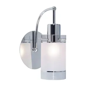 Luminosa Modern Wall Lamp Chrome 1 Light  with Matt Shade, E27