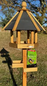 Simply Wood Hanbury Bird Table Slate Roof with FREE Bird Seed