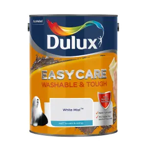 Dulux Easycare White mist Matt Emulsion paint, 5L