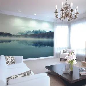 Origin Murals Mountain Lake Blue Matt Smooth Paste the Wall Mural 300cm wide x 240cm high