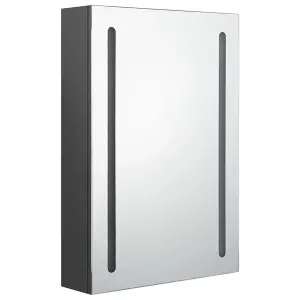 Berkfield LED Bathroom Mirror Cabinet Grey 50x13x70 cm