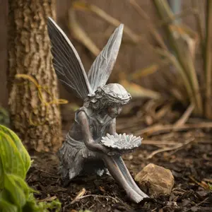 Bronze Effect Sitting Fairy Ornament