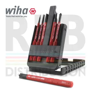 Wiha SlimBits Slotted PlusMinus Screwdriver Mixed Set 6pcs VDE Electrician 43158