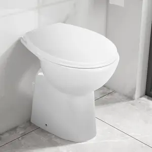 Berkfield High Rimless Toilet Soft Close 7 cm Higher Ceramic White