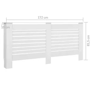 Radiator Covers 2 pcs White 172x19x81.5 cm MDF