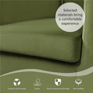 Yaheetech Olive Green Upholstered Velvet Club Chair