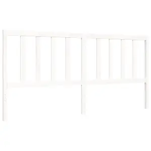 Berkfield Bed Frame with Headboard White 200x200 cm Solid Wood