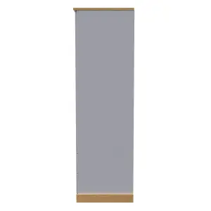 Whitby 2 Door 2 Drawer Wardrobe with Shelf & Hanging Rail in Grey Ash & Oak (Ready Assembled)