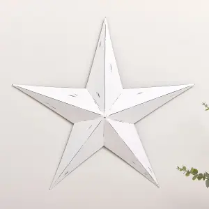 Melody Maison Large Rustic White Metal Wall Star