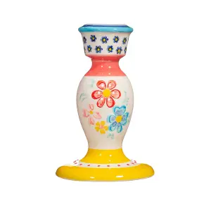 Folk Floral Candlestick Holder