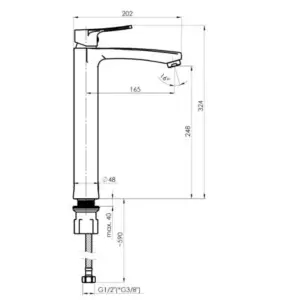 Hommix Rubineta Nica-18/D Tall Basin Tap