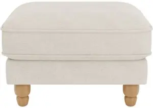 Dunelm Beatrice Luna Fabric Footstool, Country, Luna Natural