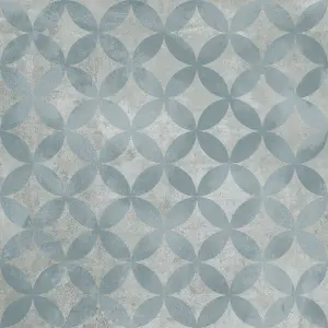 Lucerne Geometric Patterned Concrete Effect Porcelain Outdoor Tile - Pack of 60, 22.326m² - (L)610x(W)610