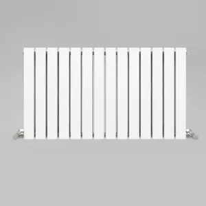 White Flat Tube 600x1064mm Horizontal Double Panel Heated Towel Radiator