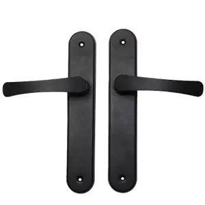 Modern Black Interior Door Handle Set with Sleek Lever Design and Backplate, Ideal for Bedroom and Bathroom Doors, Durable