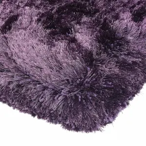 Purple Handmade , Luxurious , Modern , Plain , Shaggy , Sparkle Easy to Clean Rug for Living Room, Bedroom - 120cm X 170cm