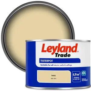 Leyland Trade Vinyl Matt Walls & Ceilings Emulsion Paint Ivory (RAL 1014) 350ml Tester