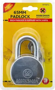 Heavy Duty Round Padlock 65Mm With 3 Keys Security Pad Lock Luggage Locker