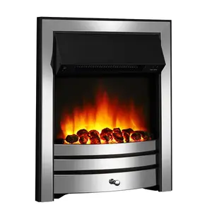 Roxby Electric Fire - Chrome with 35mm Spacer Kit