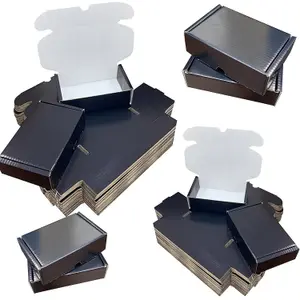 10 x Shiny Black (10" x 7" x 3") Coloured Cardboard Postal Shipping Mailing Die Cut Boxes