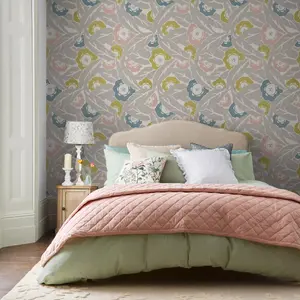 Next Optimism Floral Grey Wallpaper