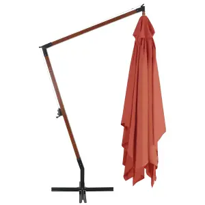 Berkfield Cantilever Umbrella with Wooden Pole 400x300 cm Terracotta