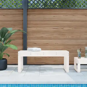 Berkfield Garden Bench White 110x38x45 cm Solid Wood Pine