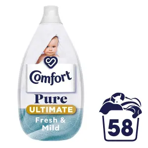 Comfort Ultra Concentrated Pure Fabric Conditioner Fresh & Mild 870ml, 58W, 3Pk