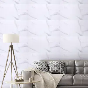 Waterproof Marble Effect Wall Panels Set of 10 Stickers for Bathroom,Kitchens & Living Rooms