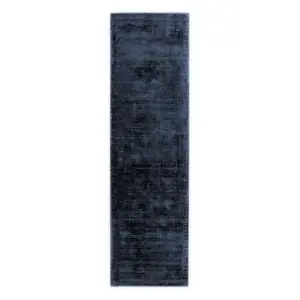 Blue Handmade , Luxurious , Modern , Plain Easy to Clean Viscose Rug for Living Room, Bedroom - 240cm X 340cm