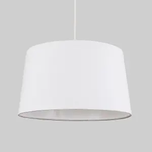 ValueLights Doretta Modern Tapered White Faux Linen Ceiling Pendant Table Lamp Light Shade