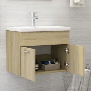 Elizibeth 600mm Wall Hung Single Vanity Unit Sonoma Oak