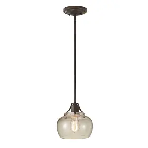 Elstead Urban Renewal 1 Light Dome Ceiling Mini Pendant Rust, Iron, E27