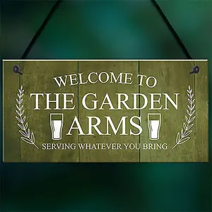 Red Ocean Funny Bar Sign For Garden THE GARDEN ARMS Pub Bar Wall Decor Garden Signs And Plaques