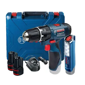 Bosch GSB 120-LI 12v Combi Hammer Drill 2 Speed 2x2ah + GWS 12v-300 LED Torch