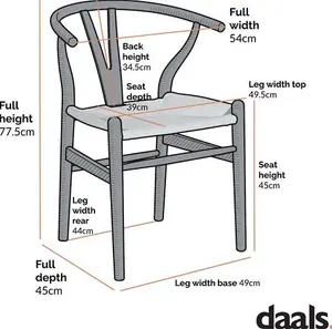 Hansel Natural Dining Chair, Natural Wooden Frame, Natural Weave Seat - Dining Room Chairs - Dining Table Chairs - Daals - Dining Chairs