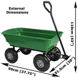 75L Garden Tipping Dump Cart 250 kg Wheelbarrow Trolley Utility Truck Trailer