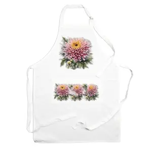 Purely Home  Garden Flowers Chrysanthemum Apron - Floral Gifts for Her - Cooking & Baking