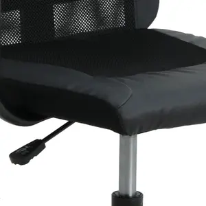 Berkfield Office Chair Black Mesh Fabric and Faux Leather