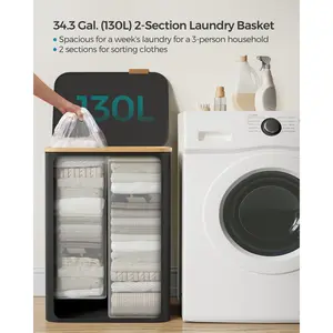 Laundry Hamper with Handles Ink Black