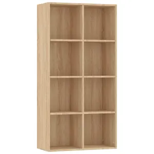 Berkfield Book Cabinet/Sideboard Sonoma Oak 66x30x130 cm Engineered Wood